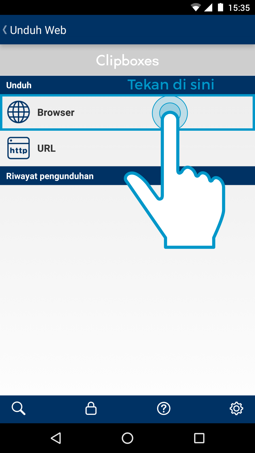 tap 'Browser'.